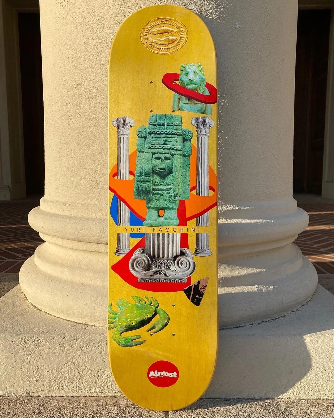 Almost Yuri Relics Yellow 8.25" Skateboard Deck 4 Almost Yuri Relics Yellow 8.25" Skateboard Deck - Afbeelding 2