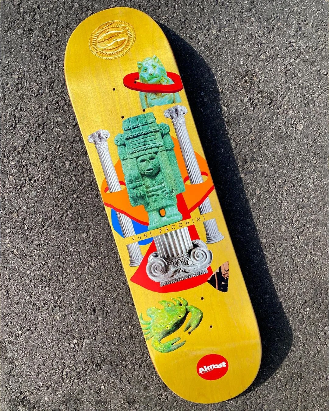 Almost Yuri Relics Yellow 8.25" Skateboard Deck 5 Almost Yuri Relics Yellow 8.25" Skateboard Deck - Afbeelding 3