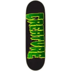 Creature Logo Outline Stumps Green/ Yellow 9.0" Skateboard Deck