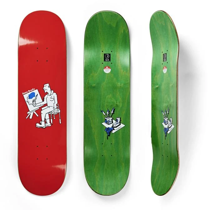 Polar Dane Brady Painter Red 8.0" Skateboard Deck 4 Polar Dane Brady Painter Red 8.0" Skateboard Deck - Afbeelding 2