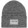 Union High Cuff Beanie Black White Marl