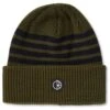 Polar Stripe Merino Beanie Army Green 1 Polar Stripe Merino Beanie Army Green -Wintersport Polar Stripe Merino Beanie Army Green
