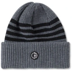 Polar Stripe Merino Beanie Grey