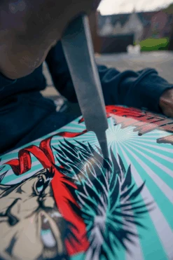 Stoked Street Fighter Blue Skateboard Deck -Wintersport Stoked Boardshop Skateboarding Team Fotoshoot 56