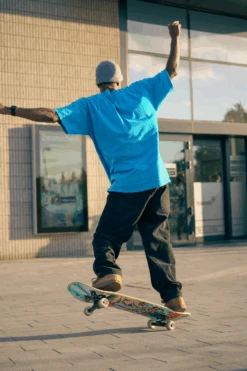 Stoked Street Fighter Blue Skateboard Deck -Wintersport Stoked Boardshop Skateboarding Team Fotoshoot 92