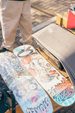 Stoked Street Fighter Blue Skateboard Deck -Wintersport Stoked Boardshop Skateboarding Team Fotoshoot Skateboarddecks 2