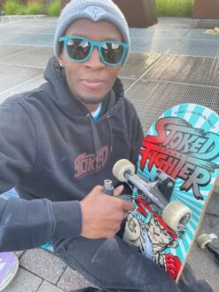 Stoked Street Fighter Blue Skateboard Deck -Wintersport Stoked Street Fighter Blue Skateboard Deck