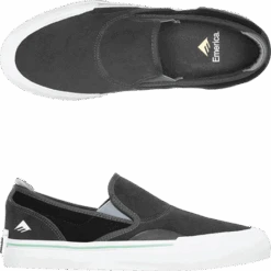 Emerica Wino G6 Slip-On Dark Grey/Black 9 Emerica Wino G6 Slip-On Dark Grey/Black -Wintersport emerica wino g6 slip on skate shoes dark grey white