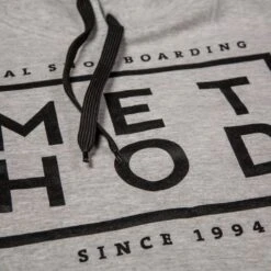 Box Logo Hoodie Grey -Wintersport method box logo hoodie grey close up chest