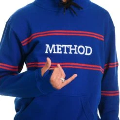 Lines Hoodie Royal Blue -Wintersport method lines hoodie royal blue thumn holes