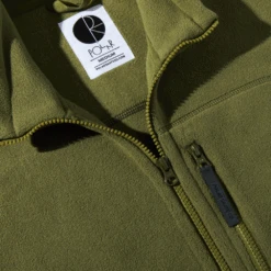 Polar Basic Fleece Jacket Army Green -Wintersport polar basic fleece jacket army green close