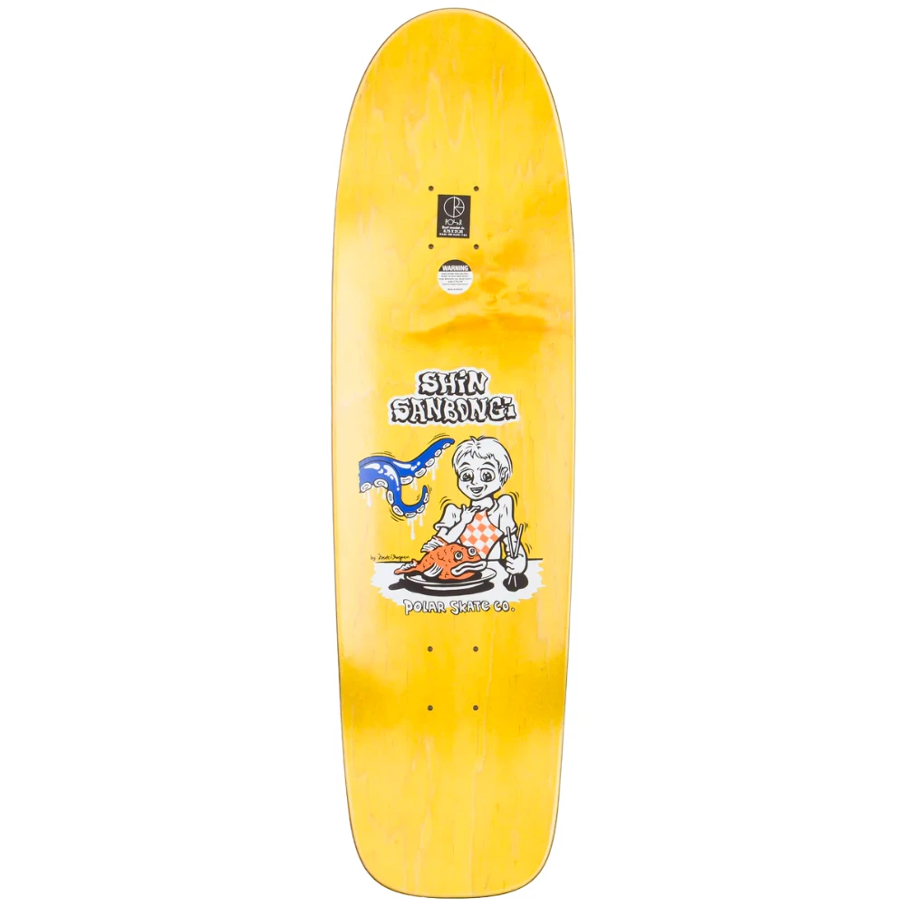 Polar Shin Sanbongi Fish Head 8.75" WW Yellow Skateboard Deck 4 Polar Shin Sanbongi Fish Head 8.75" WW Yellow Skateboard Deck - Afbeelding 2