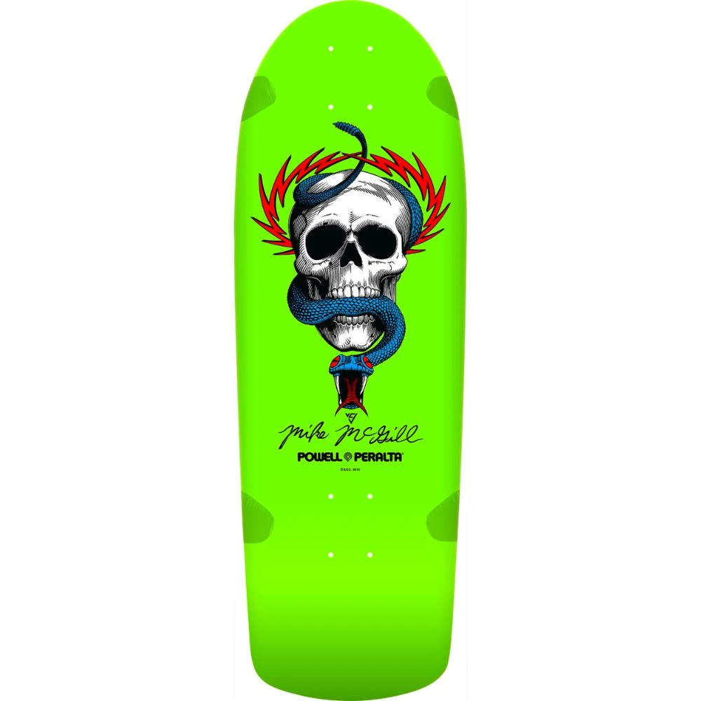 Powell Peralta Mike McGill Skull & Snake Reissue 10.0" Lime Skateboard Deck 3 Powell Peralta Mike McGill Skull & Snake Reissue 10.0" Lime Skateboard Deck