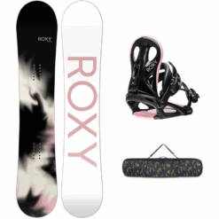 Roxy Womens Raina 143 Snowboard + Viva Black Snowboardbindingen + Pipe Bag Cascade Camo 148