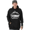 Stoked Shred Snowboard Hoodie Black -Wintersport stoked board co shred snowboard hoodie black model front