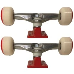 Tensor Almost Repeat Truck And Wheel Combo Raw/Red 5.5" Skateboard Trucks