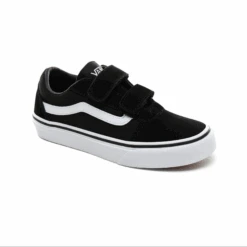 Vans Kids Ward V (Suede/Canvas) Black/White -Wintersport vans ward v suedecanvas blackwhite side